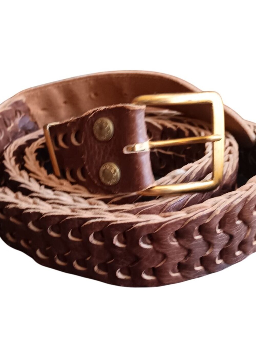 True Vintage Belt XL 1950s Mens Belt MCM 50 51 52 Serpentine Leather Brown Camp